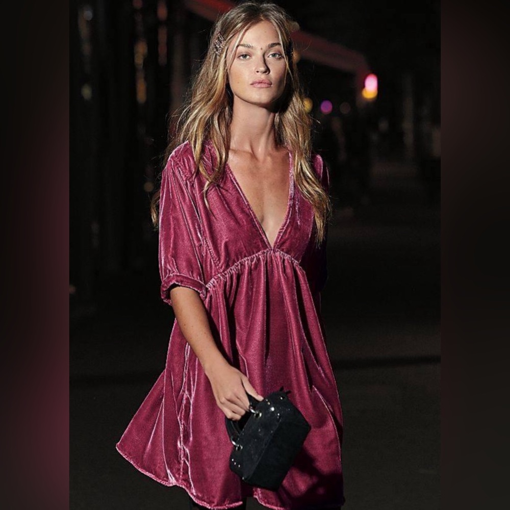 Free People Ivy Velvet Mini Dress Size Small